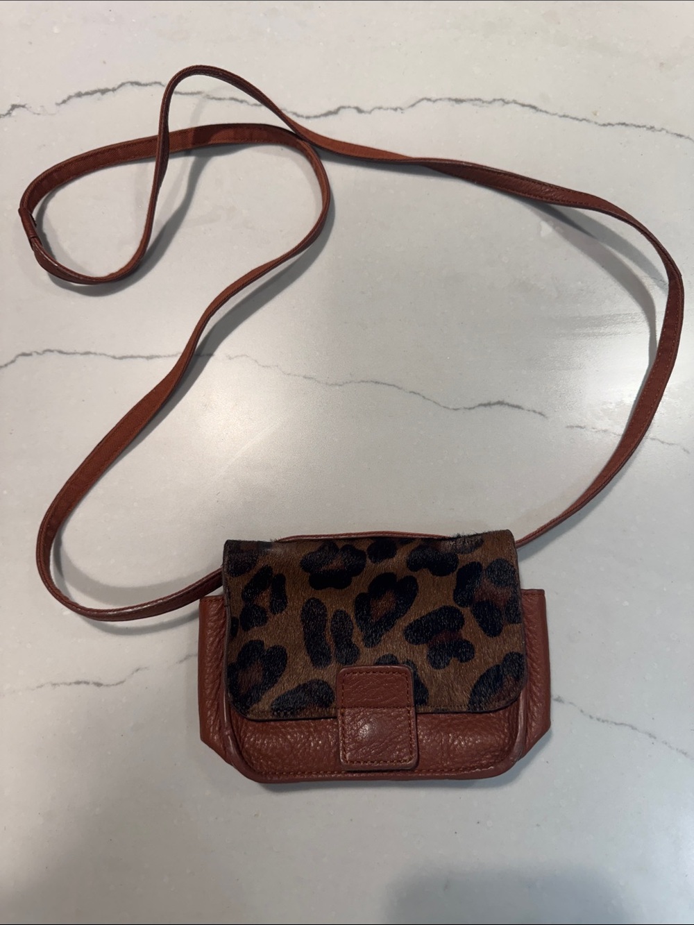 J. Crew Leopard-Print Brown Crossbody Bag